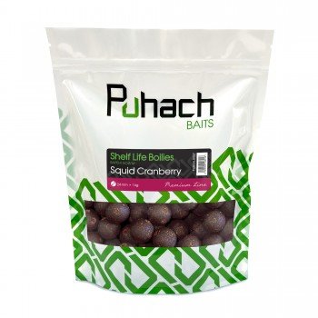 Варені бойли Puhach Baits Premium Line Shelf Life Boilies 24 mm 1 kg - Squid Сranberry (Кальмар/Журавлина)