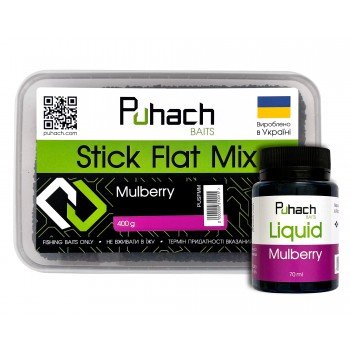 Набір Puhach Baits Stick Flat Mix + Liquid 70 ml – Mulberry (Шовковиця)