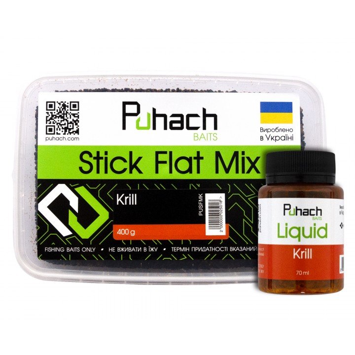 Набір Puhach Baits Stick Flat Mix + Liquid 70 ml – Krill