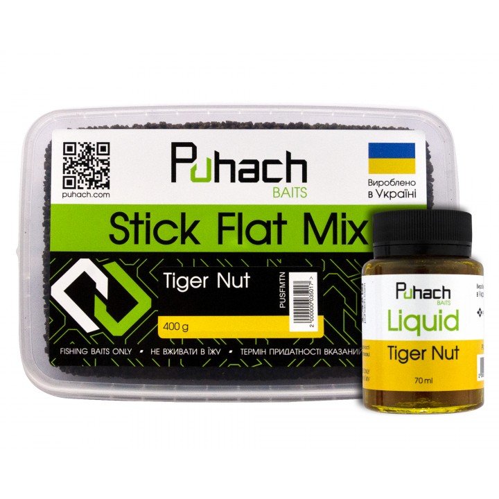 Набір Puhach Baits Stick Flat Mix + Liquid 70 ml – Tiger Nut (Тигровий горіх)