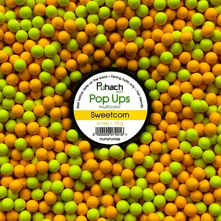 Puhach Baits Pop Ups 6 mm Multicolor - Sweetcorn (Кукурудза)