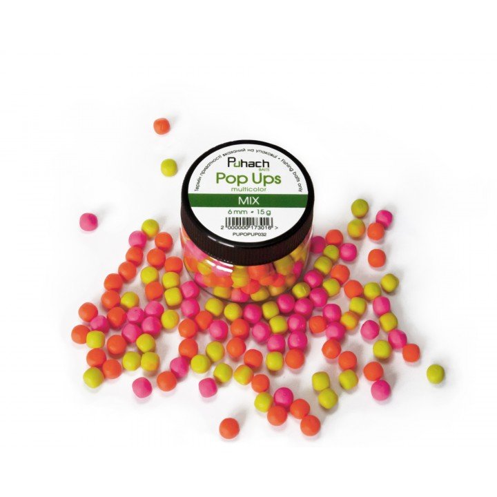 Puhach Baits Pop Ups 6 mm Multicolor - MIX (Без запаху)