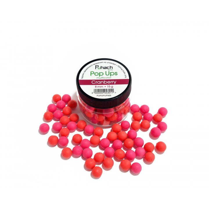 Puhach Baits Pop Ups 8 mm Multicolor - Cranberry (Журавлина)