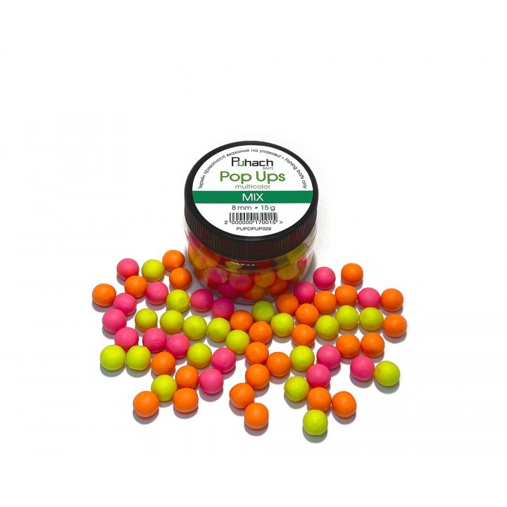 Puhach Baits Pop Ups 8 mm Multicolor - MIX (Без запаху)