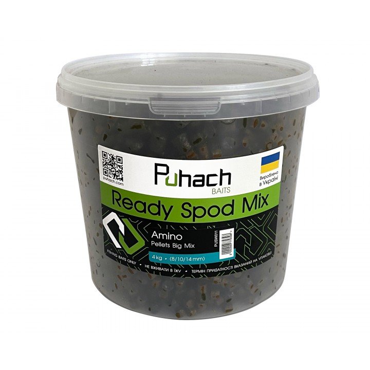 Puhach Baits Ready Spod Mix – Amino Pellets Big Mix (8/10/14 mm) 4 kg