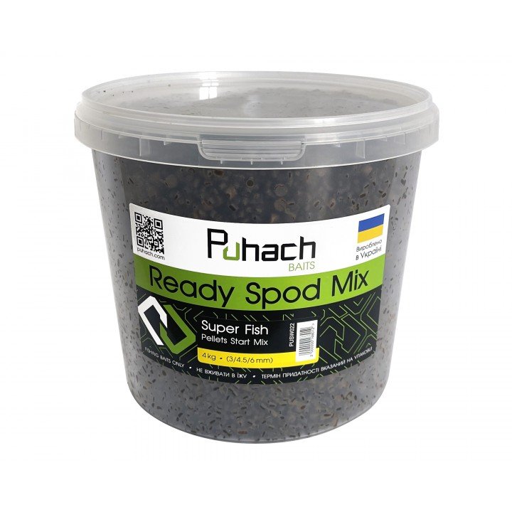 Puhach Baits Ready Spod Mix – Super Fish Pellets Start Mix (3/4.5/6 mm) 4 kg