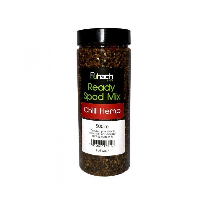 Puhach Baits Ready Spod Mix 500 ml – Chilli Hemp (Конопля з перцем чилі)