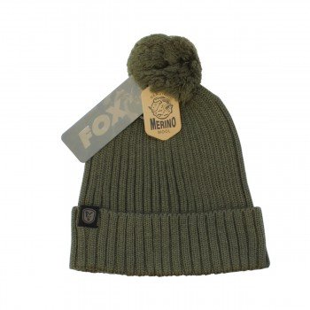 Шапка Fox Merino Bobble Olive (CHH013)