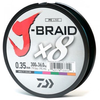 Шнур Daiwa J-Braid X8 0,42mm-300m MULTI COLOR (12755-142)