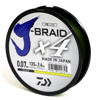 Шнур Daiwa J-Braid X4E 0,07mm 135m Yellow (12740-007)