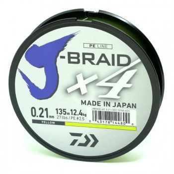 Шнур Daiwa J-Braid X4E 0,13mm 135m Yellow (12740-013)