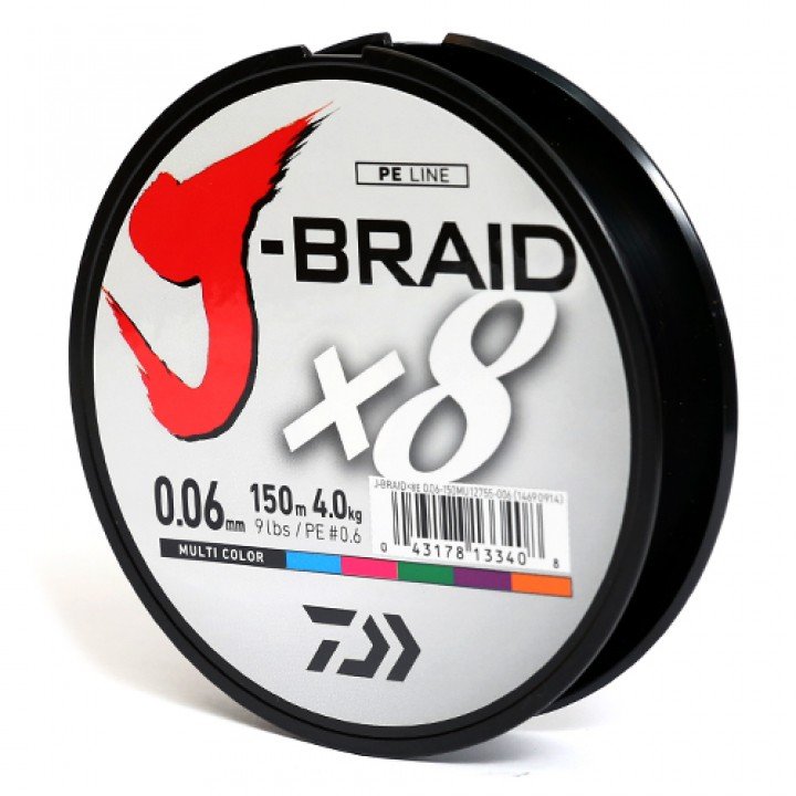 Шнур Daiwa J-Braid X8 0,06mm-150m MULTI COLOR (12755-006)