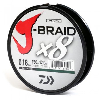 Шнур Daiwa J-Braid X8 0,10mm 150m Dark Green (12751-010)