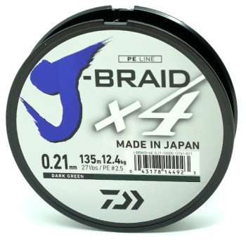 Шнур Daiwa J-Braid X4E 0,07mm-135m Dark green (12741-007)