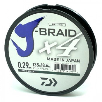 Шнур Daiwa J-Braid X4E 0,07mm-135m Dark green (12741-007)