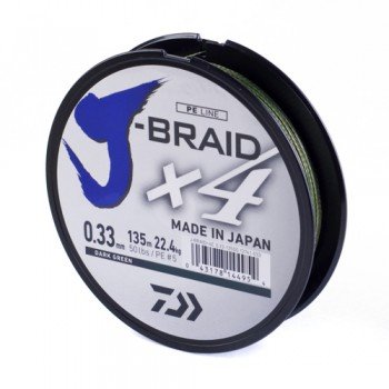 Шнур Daiwa J-Braid X4E 0,10mm 135m Dark Green (12741-010)