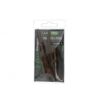 Безпечна кліпса з фіксатором Carp Pro Lead Clips + Pegs Camo