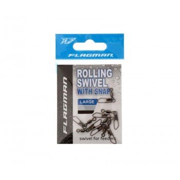 Застібка с вертлюгом Flagman Rolling Swivel With Snap Black Matt S