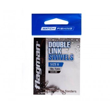 Фидерный двойной вертлюжок Flagman Double Link Swivels № 8, 5 шт