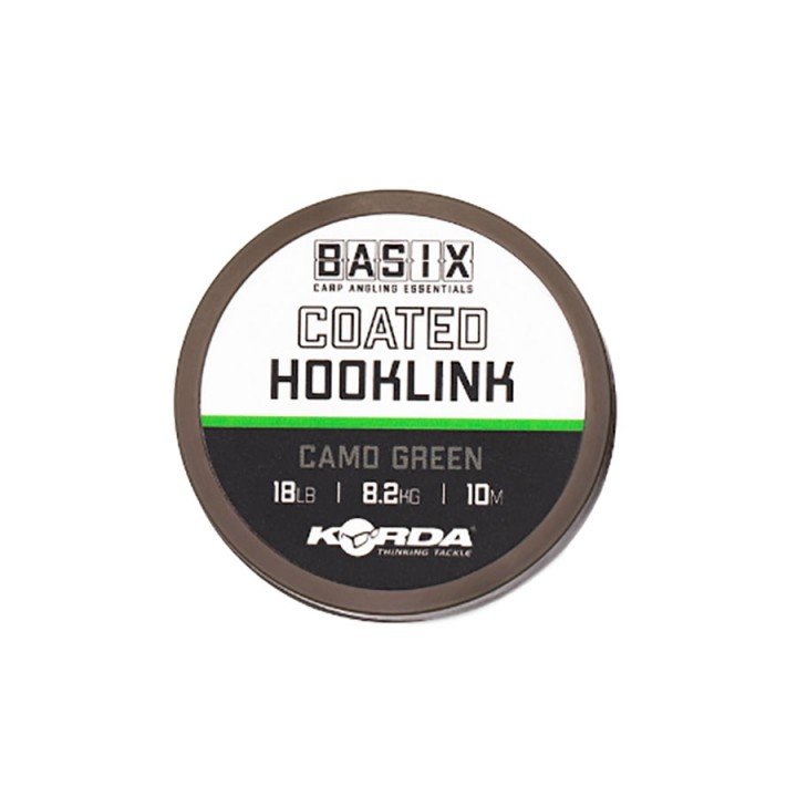 Повідковий матеріал Korda Basix Coated Hooklink Camo Green 18lb 10m