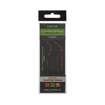 Готовий повідець Carp Pro Camo Hooklink 15см 25lb PTFE Curved Shank №4