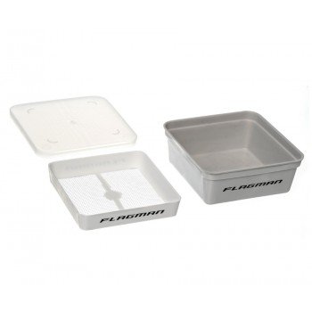 Коробка для наживки+сито+кришка 13,5х13,5х5,5см Grey Box+Cover+Riddle